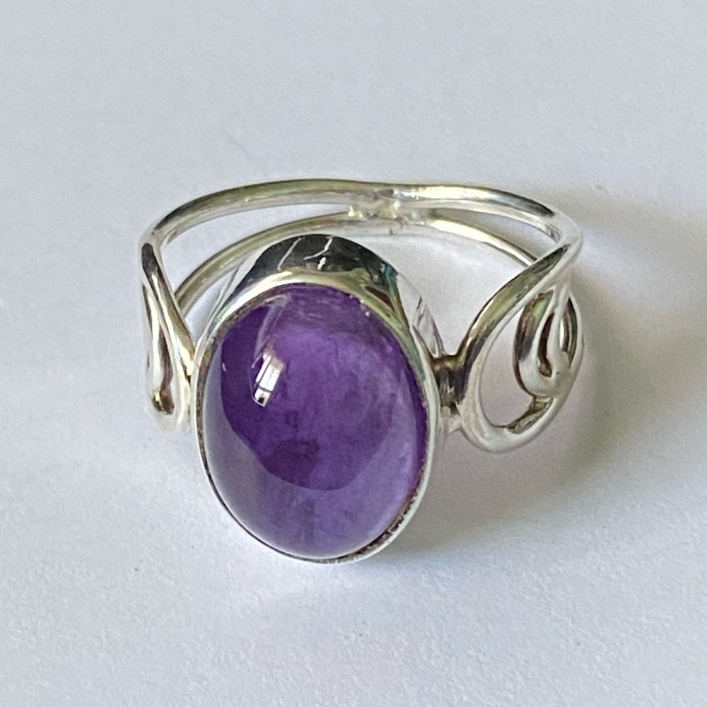 Amethyst Artisan Made Sterling Silver Ring